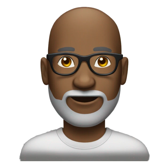Bald- black man-with-glasses-with scruffy -salt & pepper beard in t shirt sticker