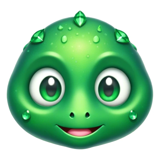 Cinematic Cute Green Bugdie Portrait Emoji, Head tilted playfully and inquisitively, featuring a glossy, vibrant emerald exoskeleton with intricate patterns, round, sparkling multifaceted eyes filled with curiosity, Simplified yet irresistibly adorable features, highly detailed, glowing with a warm, friendly glow, high shine, affectionate and lively, stylized with a touch of whimsy, bright and endearing, soft glowing outline, capturing the essence of a mischievous yet charming bug, so playful it feels like it could buzz out of the screen and into your arms! sticker
