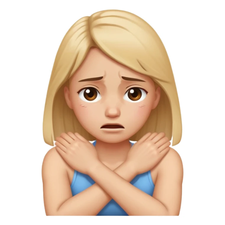 arms crossed holding neck crying girl sticker