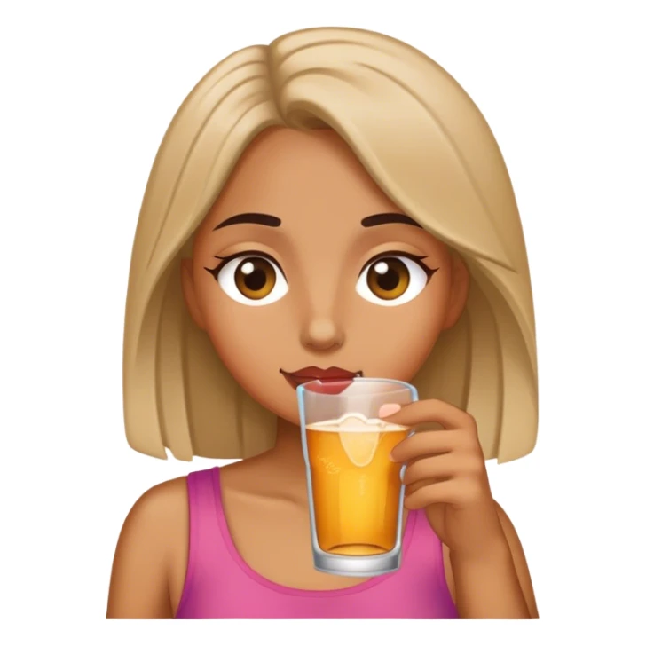 A girl drink sticker