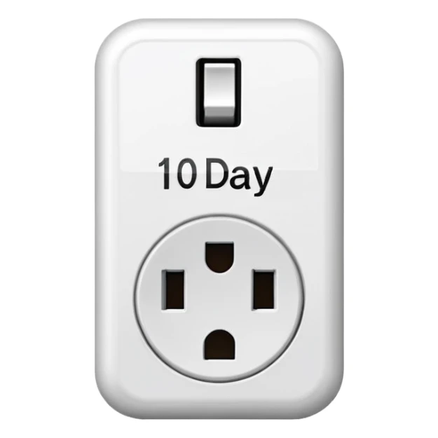 A plug with 1 day to go written above  sticker