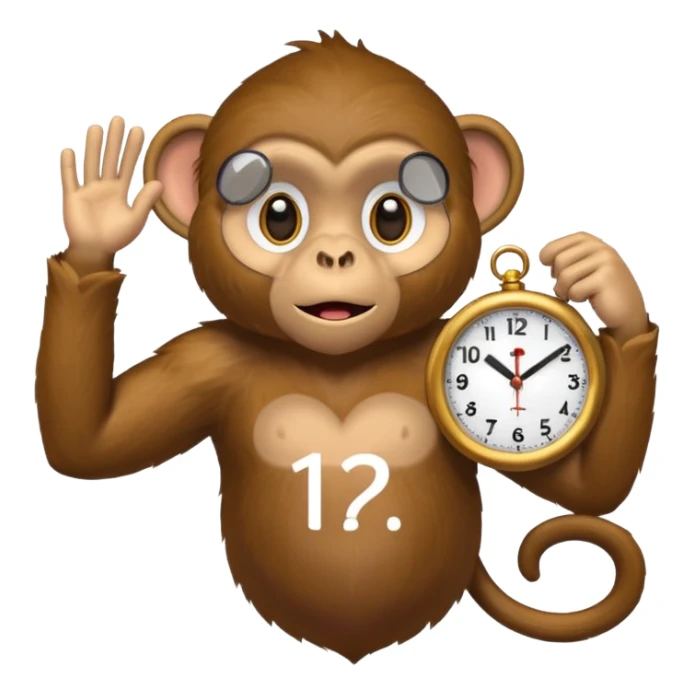 Emoji de mono diciendo tenes hora? sticker