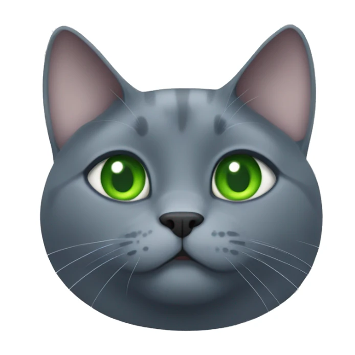 chubby russian blue cat with green eyes sticker
