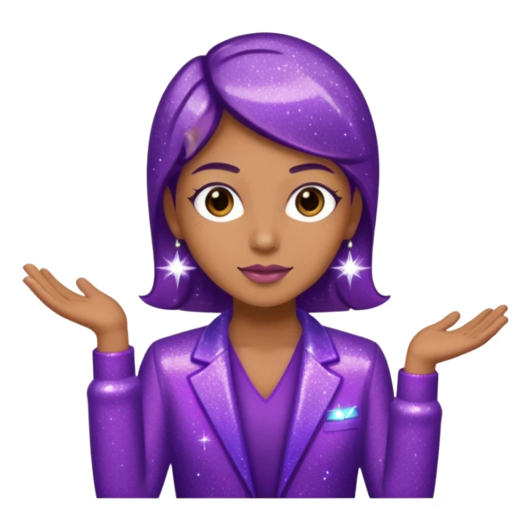 supervisor wearing glitter purple glittery clothes sticker
