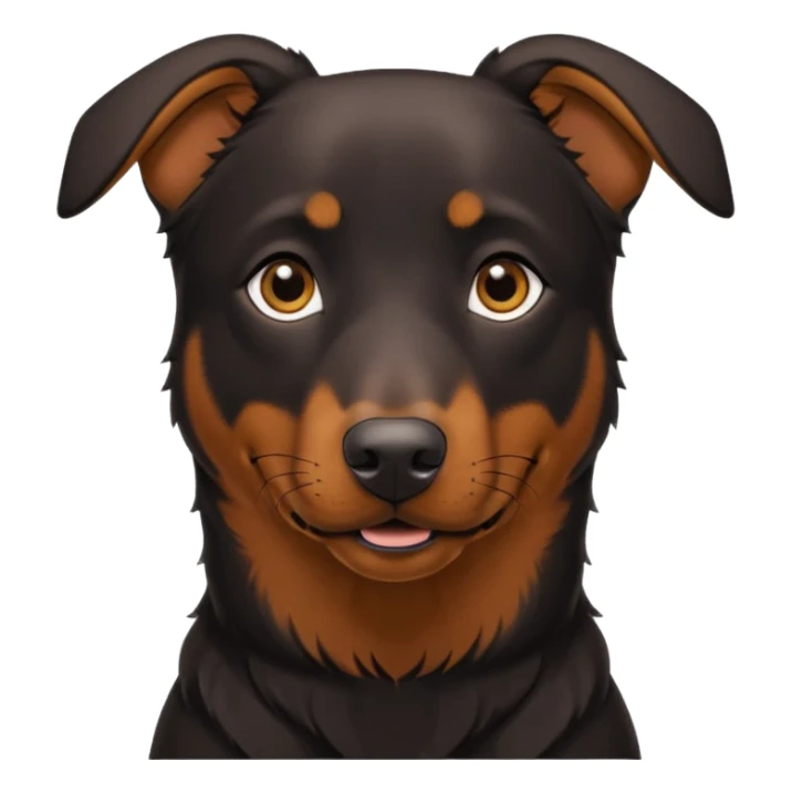 Black & Fire (brown) Beauceron of 1 y.o with black eye  sticker