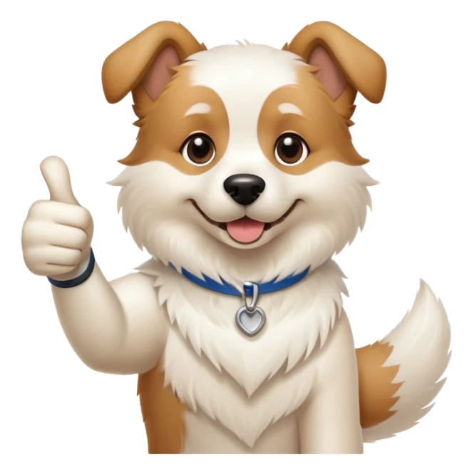 Weisser Hund der daumen nach oben gibt sticker