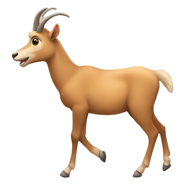 happy smiling brown chamois left hoof up sticker