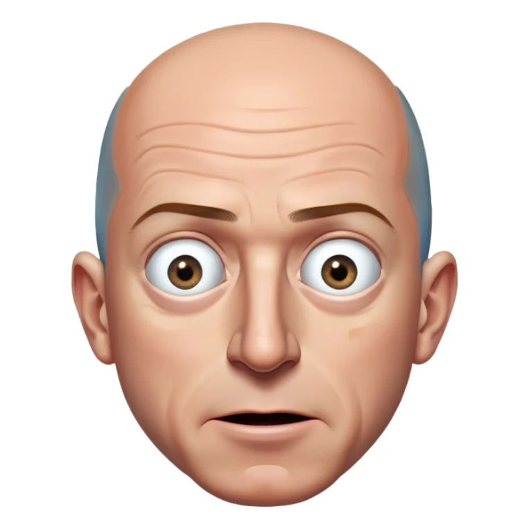 deranged jeff bezos with one eye larger than the other sticker