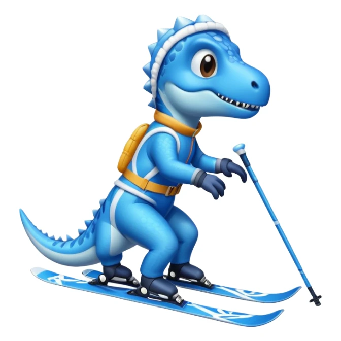 Dinozaur in the ice ski sticker