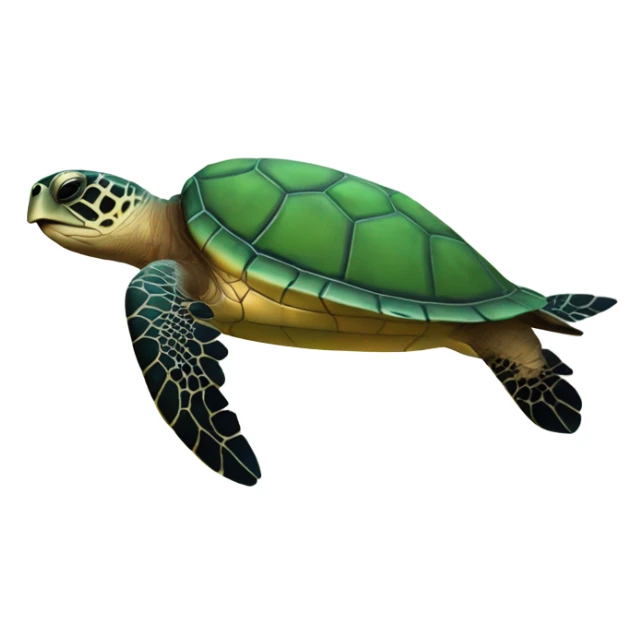 A realistically portioned sea turtle swimming sticker