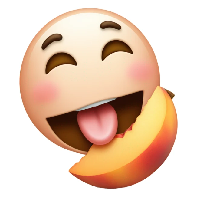 Freaky licking emoji. Add a peach on the tongue sticker