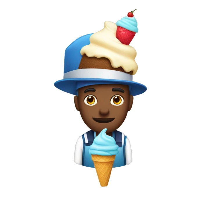 man with ice cream on a hat sticker
