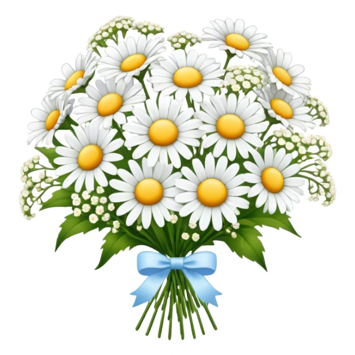 daisy and babies breath bouquet  sticker