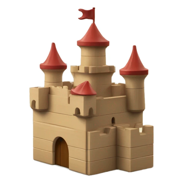 Classic wooden toy blocks built into a castle  sticker
