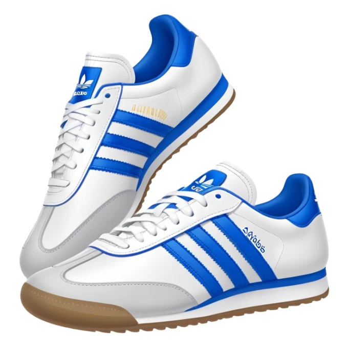 Adidas samba shoes white with blue sticker