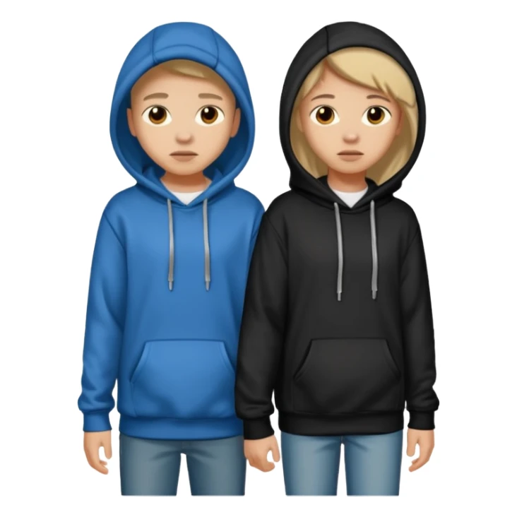 two teenager walking hiding sticker