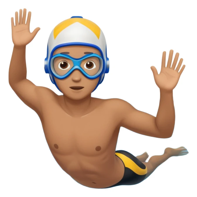 determined pool diver dives into a pool of confidence blue water  sticker