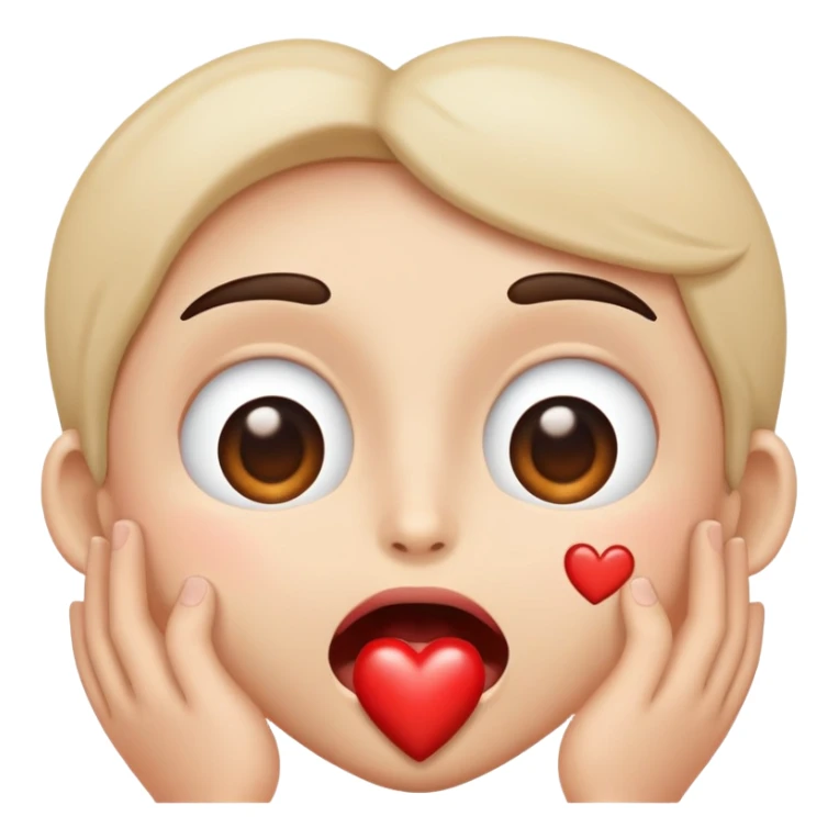 Heart eyes open mouth  sticker