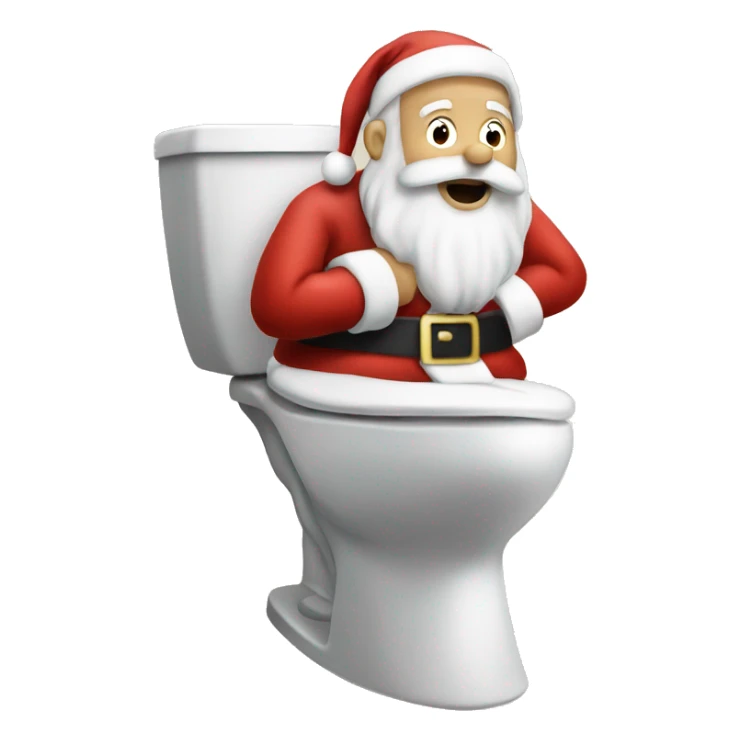 Santa on toilet sticker