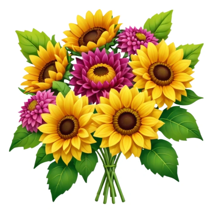 Sunflower and Dahlia bouquet  sticker