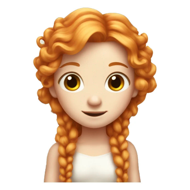 a white skin fairy, long ginger hair and wings sticker