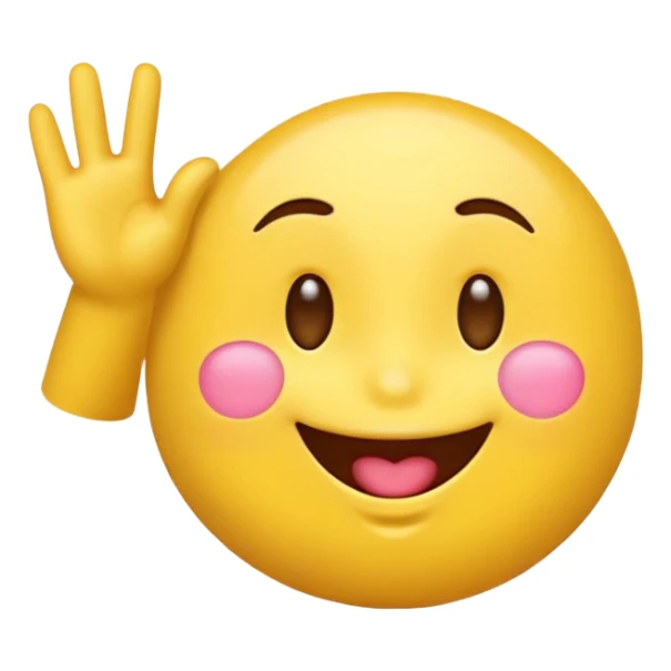 The yellow emoji is blowing a kiss with its hand. sticker