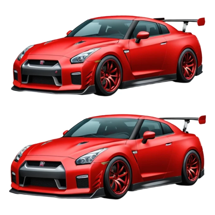 GTR com body kit vermelha um único carro só sticker