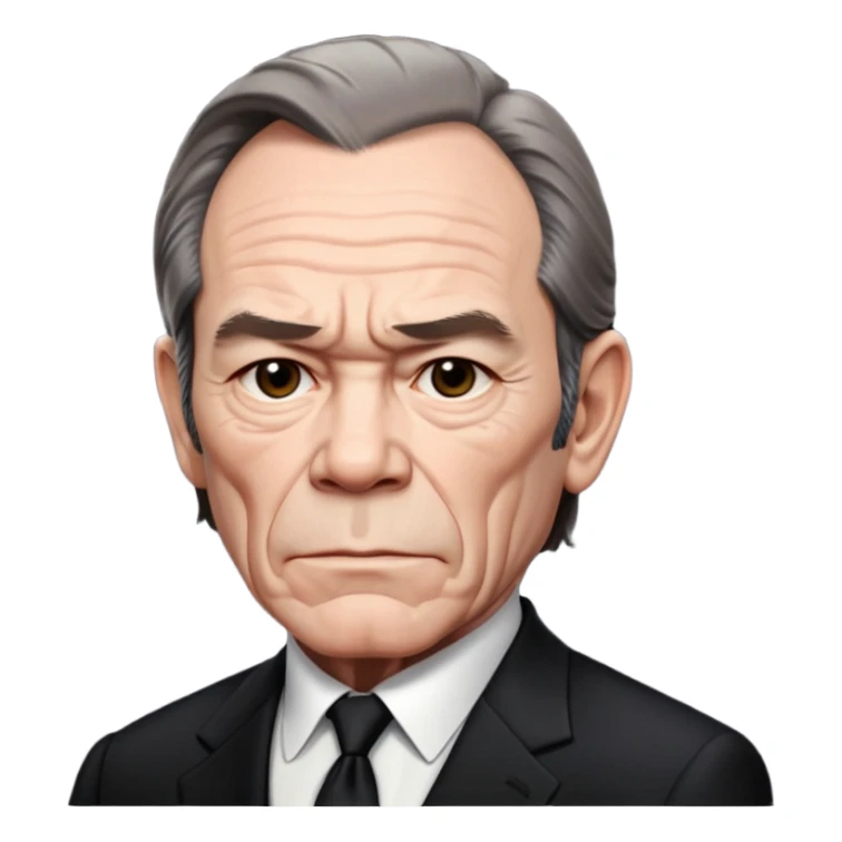 Tommy Lee Jones with black suit sticker