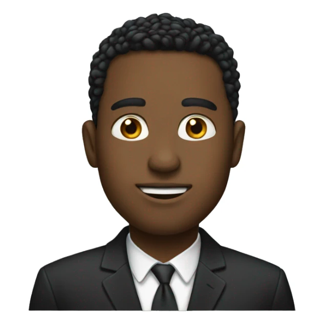 the emoji must be a black male in a suit with a high top  sticker