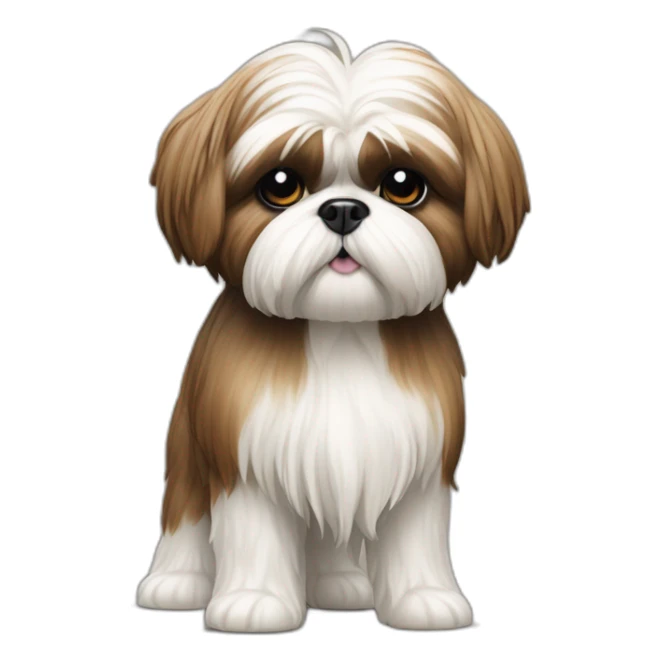 Dog Shih Tzu with long wool full-height stand up sticker