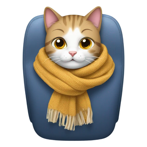 Cat wearing scarf on an airplane sticker