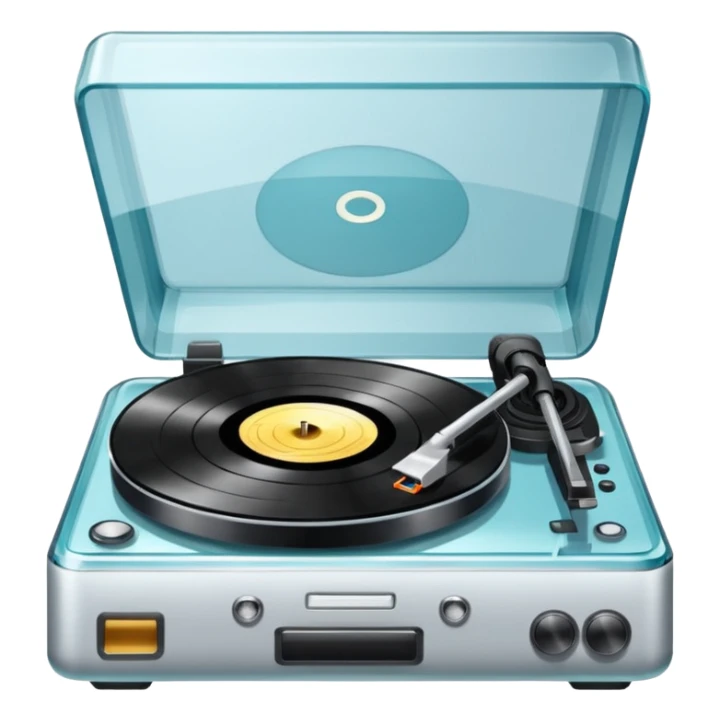 Record player made of glass sticker