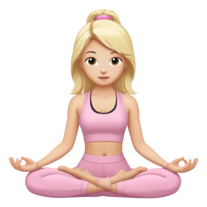 Blonde girl with light pink yoga clothes sticker