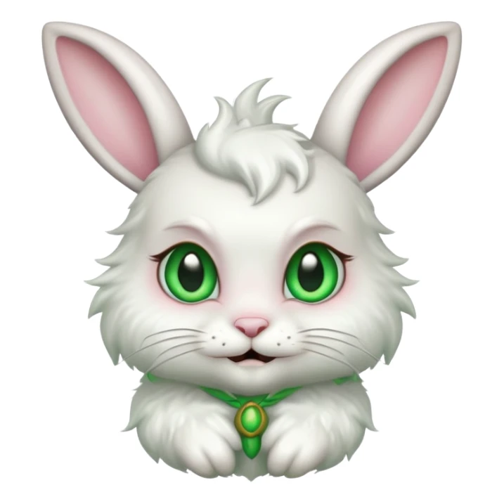 Easter bunny imp with horns and green eyes sticker