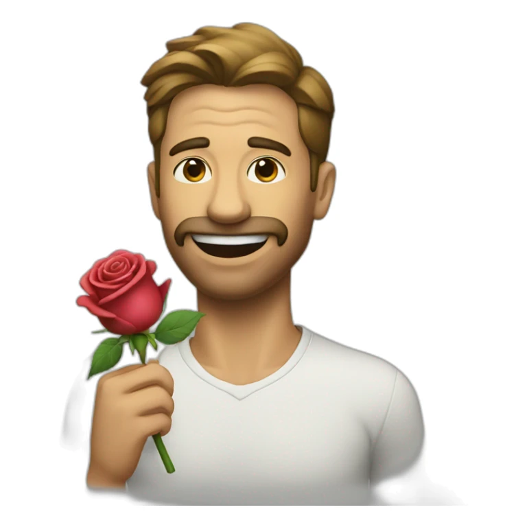 A man with a rose in a mouth sticker