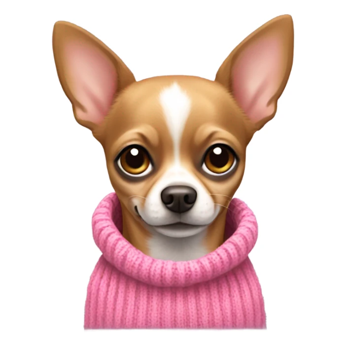 A brown chihuahua  with a pink sweater  sticker