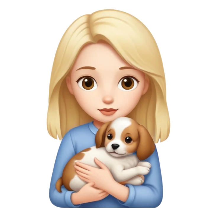 girl holding puppy sticker
