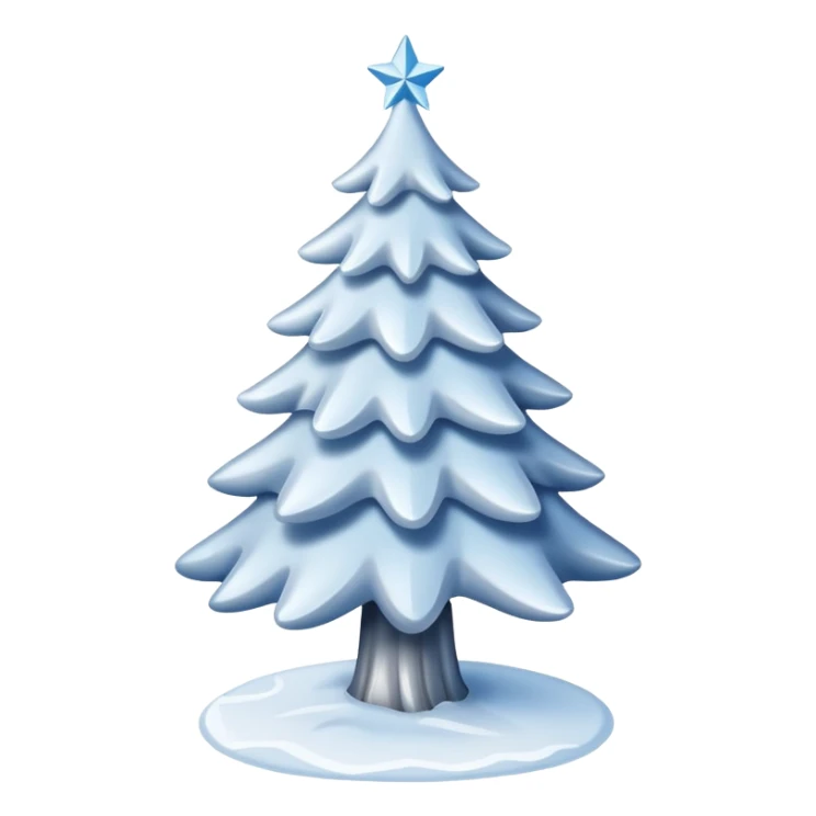 White christmas tree with dozens of cold theme decoration  sticker