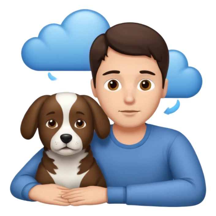 Brunette man dreaming of dogs  sticker