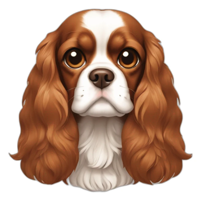 Full bodyf mono-color brown Cavalier King Charles spaniel sticker
