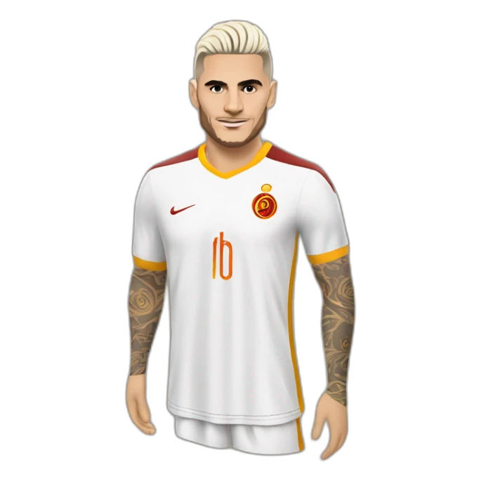Mauro icardi avec les cheveux blanc avec le maillot de galatasaray sticker