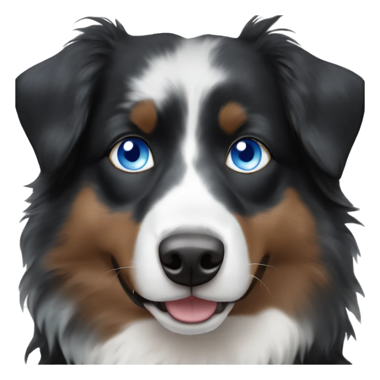 Black tri Australian shepherd with ice blue eyes sticker