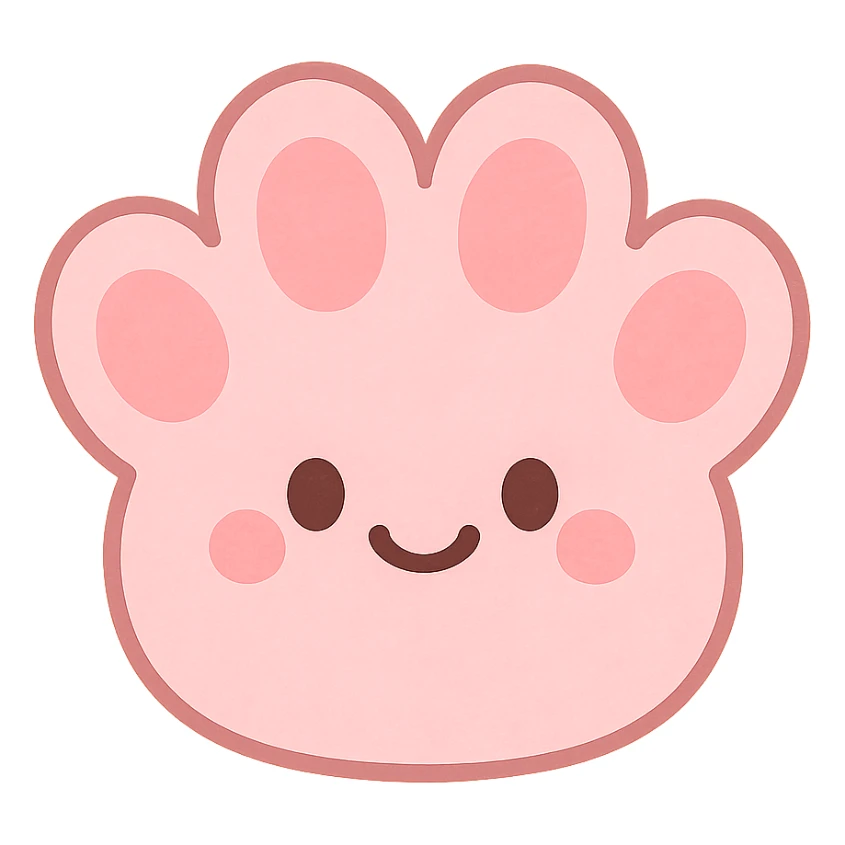 a cute and friendly pink paw print emoji sticker