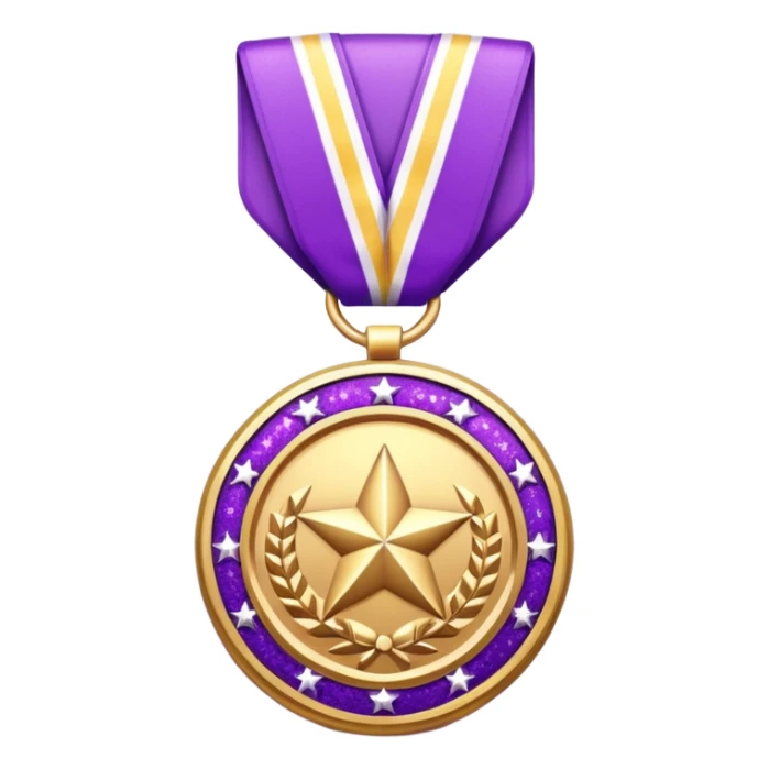 Purple Glitter military medal sticker