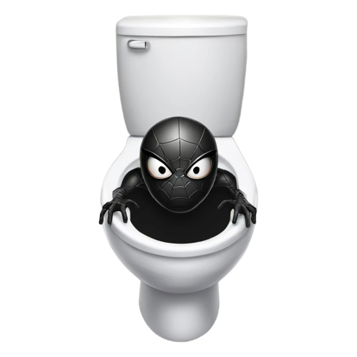 Black Spider- Man in a toilet sticker