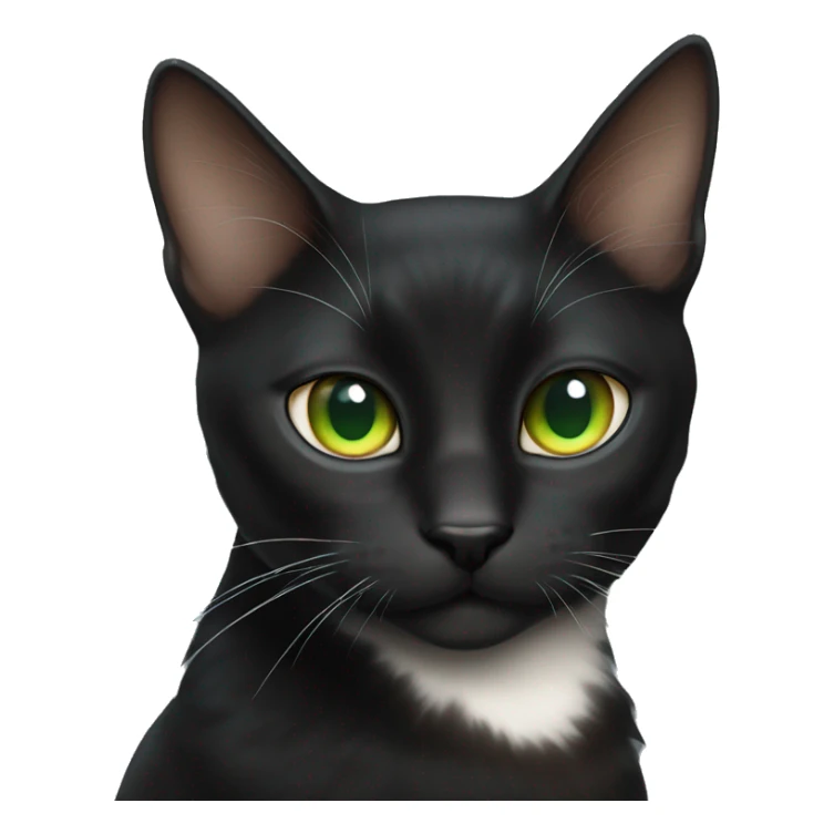 Black cat with white and orange and brown green blue eyes  sticker