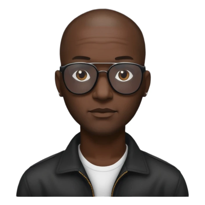 tall black man in dark shades gangster shaved head sticker