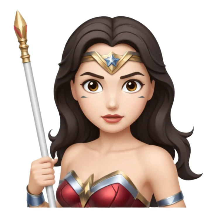 Wonder Woman holding white baton sticker