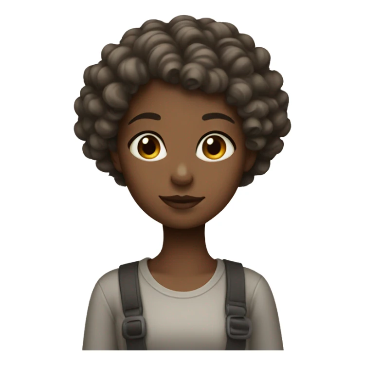 Tinted girl with short curly hair sticker
