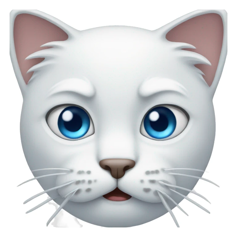 angry white cat emoji blue eyes sticker